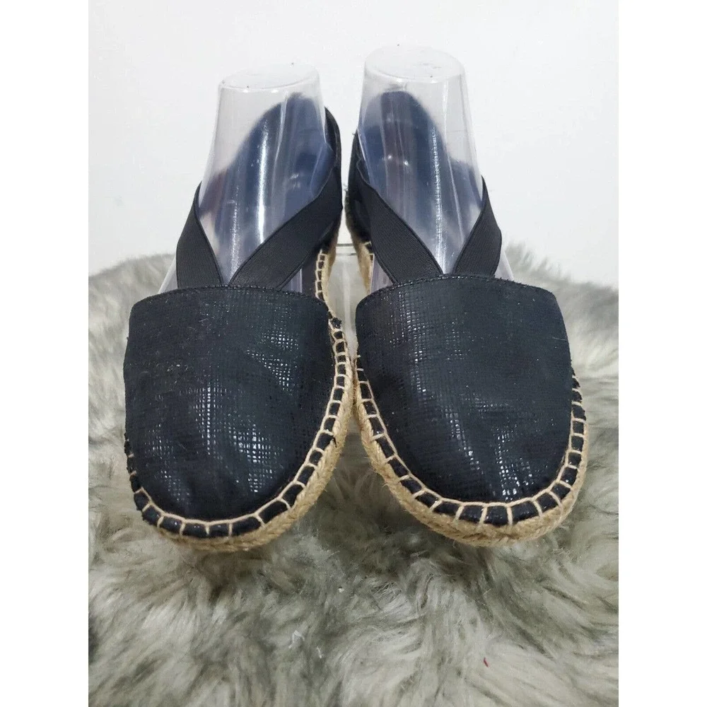 Kenneth Cole Reaction Black Sparkly Fabric Easy On Casual Flats Shoes Size 10